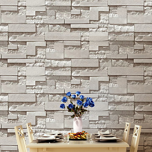 

Wallpaper Wall Covering Sticker Film 3D Effect Relief Brick Adhesive Required Non Woven Home Décor 95053 cm