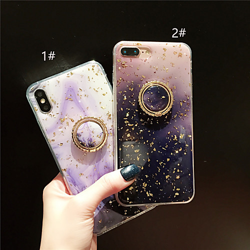 

Phone Case For Apple Back Cover iPhone 12 Pro Max 11 SE 2020 X XR XS Max 8 7 6 iPhone 11 Pro Max SE 2020 X XR XS Max 8 7 6 Ring Holder Pattern Glitter Shine Glitter Shine Marble Soft TPU