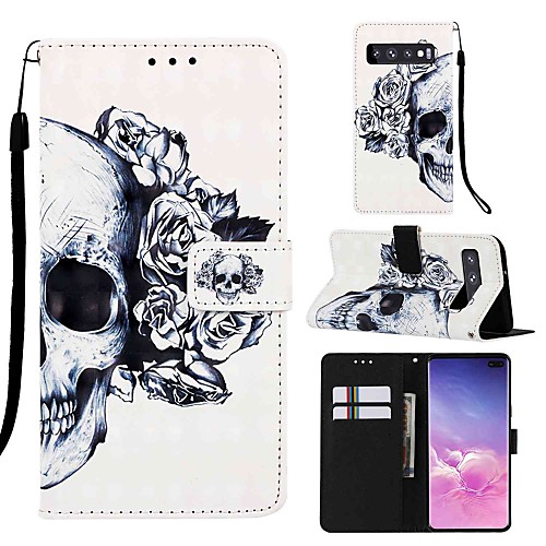 

Case For Samsung Galaxy S8 Plus / S9 Plus Pattern / Flip / with Stand Full Body Cases Cartoon / Skull Hard PU Leather for Galaxy S10 / Galaxy S10 Plus / Galaxy S10 E