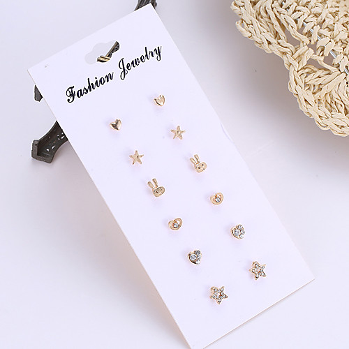 

Women's Stud Earrings Earrings Earrings Jewelry Gold For Party Daily Street Holiday Festival 6 Pairs