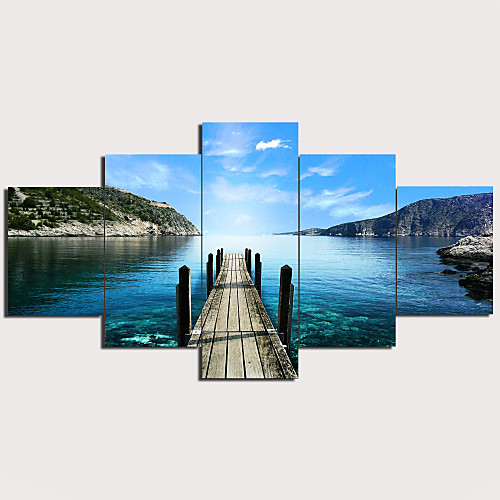 

5 Panel Wall Art Canvas Prints Painting Artwork Picture Landscape Lake Mountain Home Decoration Décor Stretched Frame Ready to Hang