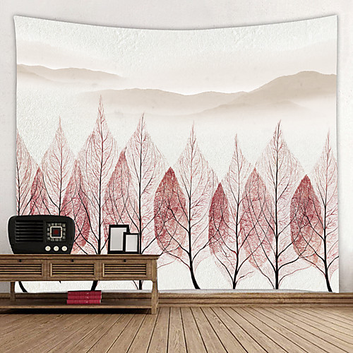 

Chinese Ink Painting Style Wall Tapestry Art Decor Blanket Curtain Hanging Home Bedroom Living Room Decoration Abstract Forest Tree Mountain