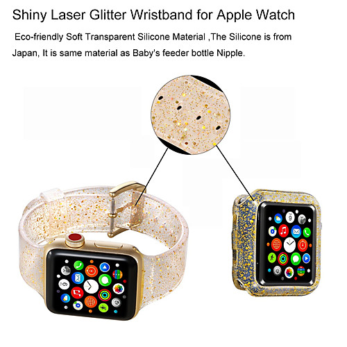 

Colorful Glitter Soft Silicone Sport Band for Apple Watch Band 38/40mm 42/44mm Series 4 3 2 1 Wrist