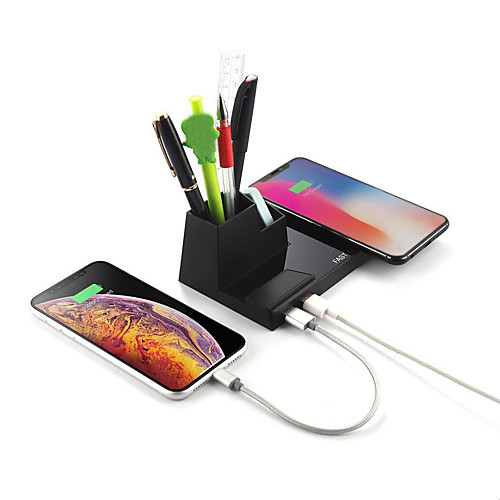 

10W Fast Charging QI Wireless Charger Desktops with Pen Holder
