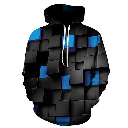 

Men's Plus Size Hoodie 3D Hooded Basic Hoodies Sweatshirts Blue Purple Yellow