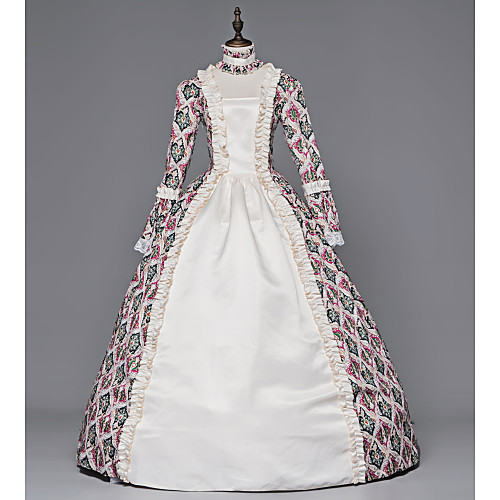

Princess Maria Antonietta Floral Style Rococo Victorian Renaissance Vacation Dress Dress Party Costume Masquerade Women's Lace Costume Fuschia Vintage Cosplay Christmas Halloween Party / Evening 3/4