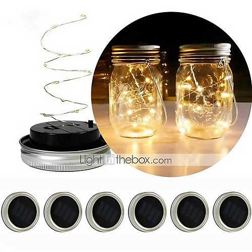 

Outdoor Solar String Light LED Lantern Solar Mason Can Cover Garden Light Christmas Gift Flower Decoration Light 2m String Lights 20 LEDs RGB Warm White Adorable Christmas Wedding Decoration