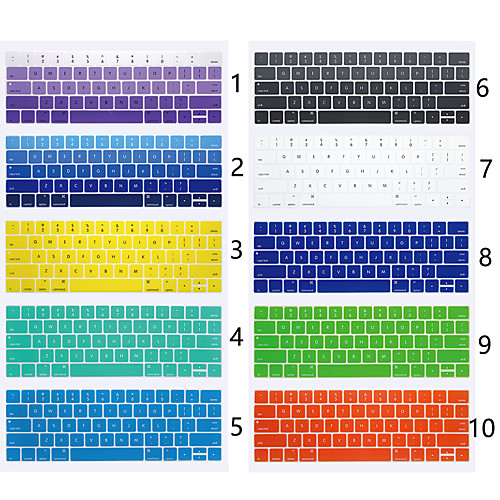 

US English Silicone Keyboard Cover Solid Color Protection Compatible With Macbook Air 11 13 15 / Retina 12 / Pro 13 15 / Retina 13 15