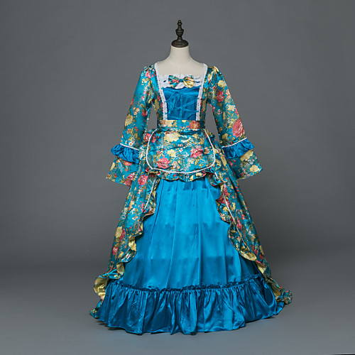 

Princess Maria Antonietta Floral Style Rococo Victorian Renaissance Vacation Dress Dress Party Costume Masquerade Women's Costume Green Vintage Cosplay Christmas Halloween Party / Evening 3/4 Length