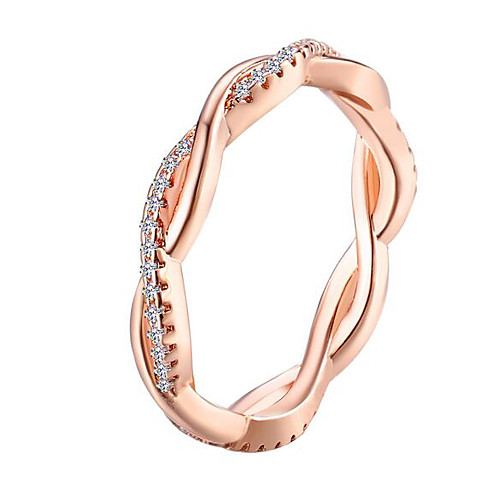 

Band Ring Classic Rose Gold Silver Copper Rhinestone Gold Plated Creative Ladies Unusual Unique Design 1pc 7 8 / Women's