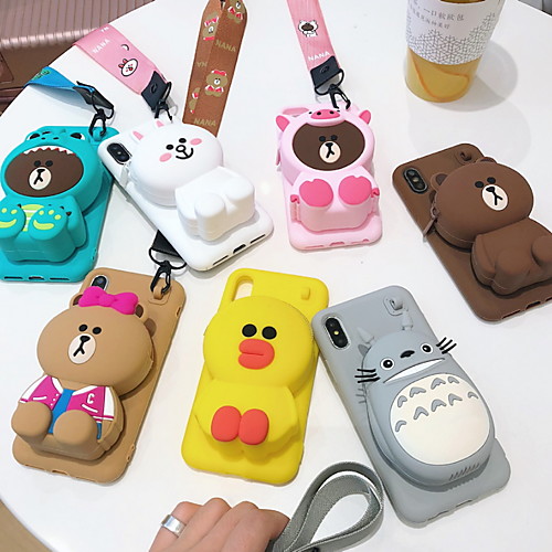 

Case For Apple iPhone XS / iPhone XR / iPhone XS Max Wallet Back Cover Cartoon Hard Silica Gel