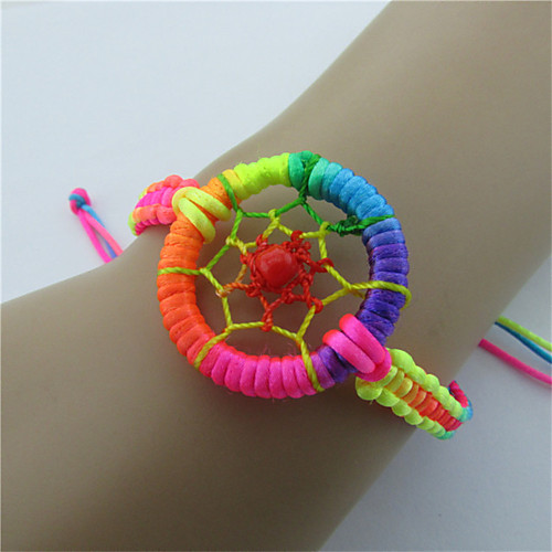 

Men's Women's Loom Bracelet Braided Dream Catcher Ethnic Alloy Bracelet Jewelry Black / Yellow / Red For Daily Festival