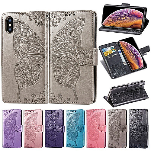 

PU Leather Flip Wallet Full Body Butterfly Hard TPU Case For Apple iphone 12 11 Pro Max XS Max XR XS X 8 Plus 8 7 Plus 7 6 Plus 6 Fundas Case