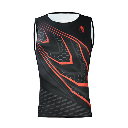 

ILPALADINO Men's Sleeveless Cycling Jersey Elastane Black Bike Jersey Top Mountain Bike MTB Quick Dry Moisture Wicking Breathable Sports Clothing Apparel / Back Pocket