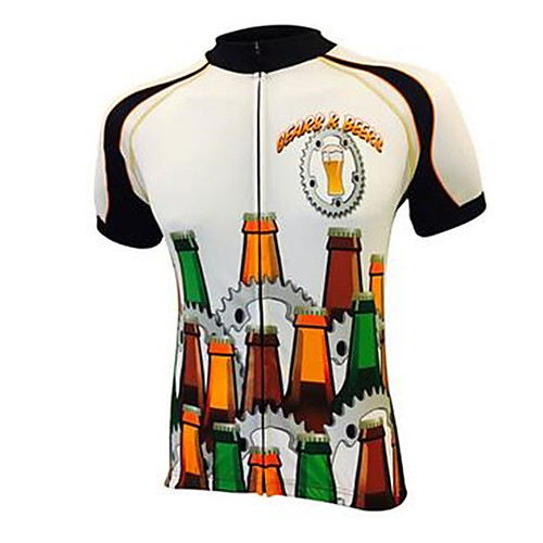 

21Grams Men's Short Sleeve Cycling Jersey Summer Yellow Oktoberfest Beer Bike Top Mountain Bike MTB Road Bike Cycling UV Resistant Quick Dry Moisture Wicking Sports Clothing Apparel / Micro-elastic