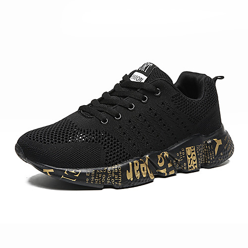 

Men's / Unisex Fall / Spring & Summer Daily Outdoor Trainers / Athletic Shoes Running Shoes / Walking Shoes Tissage Volant Breathable Non-slipping Shock Absorbing Black / Gold / Black / White / Black