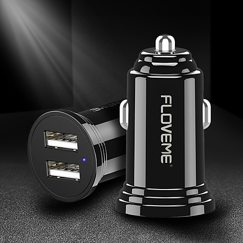 

Floveme 5V 2.4A Dual Car Charger 12V-24V Input USB Car Charger for Universal Car/Trunk