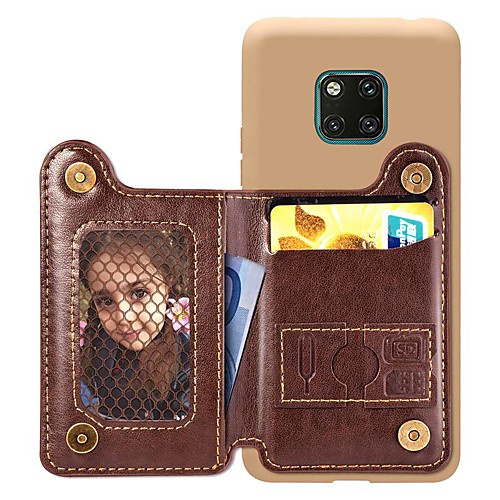 

Case For Huawei Huawei P20 / Huawei P20 Pro / Huawei P20 lite Wallet / Card Holder / Shockproof Back Cover Solid Colored Hard PU Leather