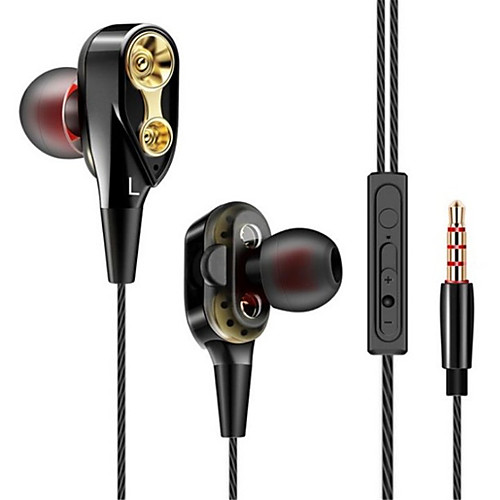 

LITBest Double Unit Drive Earphone with Volume Control Subwoofer Gaming Headsets Sport Earbuds Headphones
