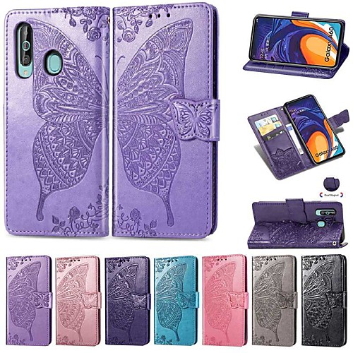 

Case For Samsung Galaxy Galaxy A7(2018) / Galaxy A10(2019) / Galaxy A30(2019) Wallet / Card Holder / Shockproof Full Body Cases Solid Colored / Butterfly Hard PU Leather