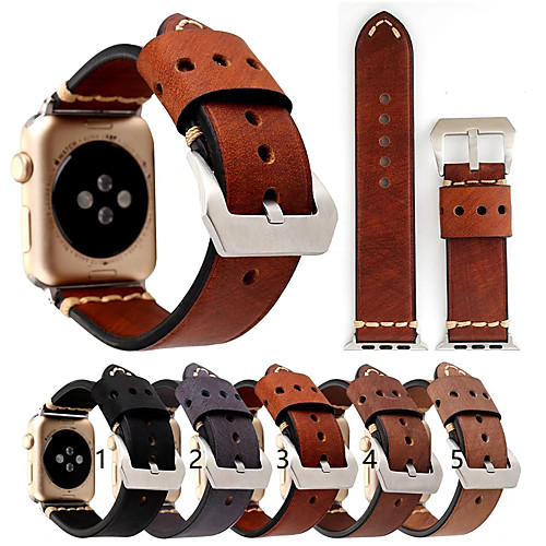 

Genuine Leather Smartwatch Band for Apple Watch Series 5/4/3/2/1 Classic Buckle iwatch Strap