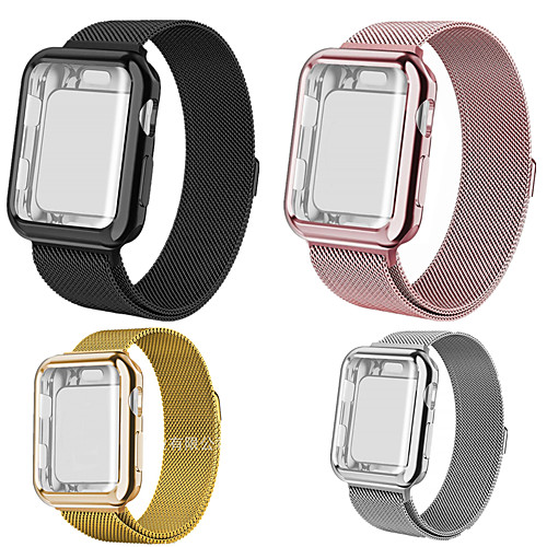 

Smartwatch Band for Apple Watch Series 5/4/3/2/1 Apple Milanese Loop Stainless Steel Band Silicone Cases iwatcht Strap