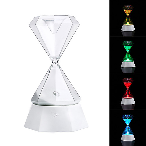 

1 set LED Hourglass Night Light USB Home Clock Sensor Light Diamond Colorful Charging Creative Table Lamp