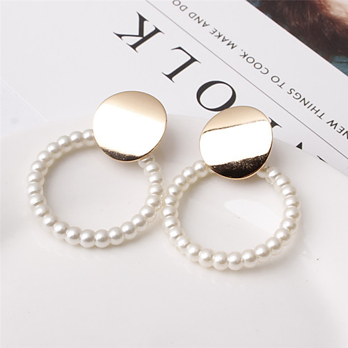 

Women's Drop Earrings Hoop Earrings Earrings Simple European Fashion Elegant Imitation Pearl Earrings Jewelry Gold / Silver For Party Anniversary Gift Daily Festival 1 Pair