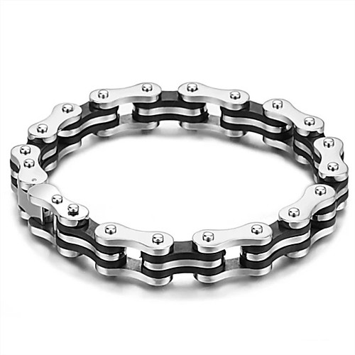 

Men's Women's Silver Black Chain Bracelet Geometrical Vertical / Gold bar Simple Titanium Steel Bracelet Jewelry Silver For Festival