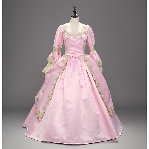 

Princess Maria Antonietta Floral Style Rococo Victorian Renaissance Vacation Dress Dress Party Costume Masquerade Women's Lace Costume Pink Vintage Cosplay Christmas Halloween Party / Evening 3/4