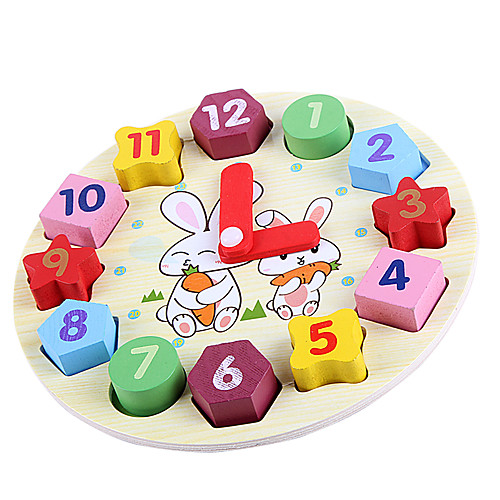 

Wooden Clock Toy Toys Round Education Wooden Children's Pieces
