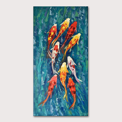 

Oil Painting Hand Painted Vertical Animals Pop Art Modern Stretched Canvas
