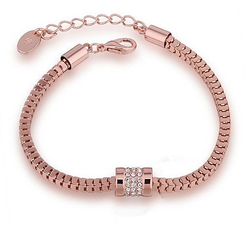 

Women's Cubic Zirconia Chain Bracelet Braided Blessed Fashion Casual / Sporty Gold Plated Bracelet Jewelry Rose Gold For Gift Daily