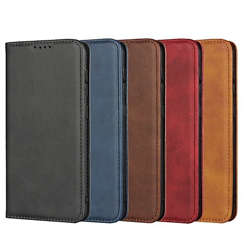 

Case For Huawei P20 Pro / Huawei P30 Pro Flip / with Stand / Shockproof Full Body Cases Solid Colored Hard Genuine Leather for Huawei P Smart 2019 / Huawei P Smart Plus 2019/P20 Lite/P30 Lite