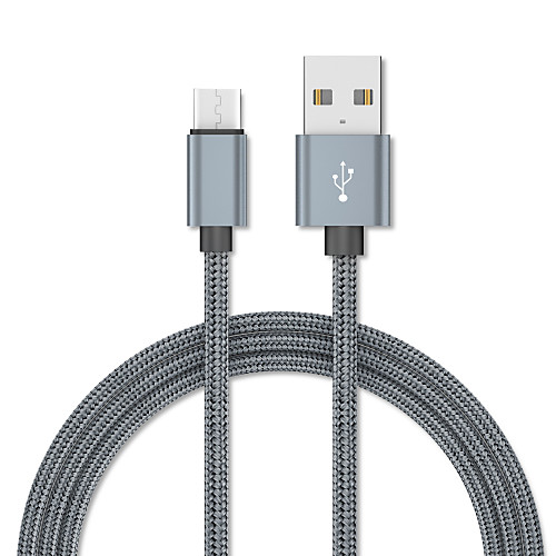 

Micro USB Cable 1.0m(3Ft) Gold Plated / Quick Charge Aluminum / Stainless steel USB Cable Adapter For Samsung / Huawei / Xiaomi