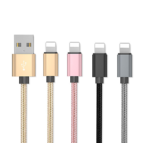 

Lightning Cable 0.2m(0.65Ft) Gold Plated / Quick Charge Aluminum / Stainless steel USB Cable Adapter For iPhone