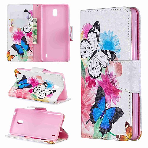 

Case For Nokia Nokia 8 / Nokia 7.1 / Nokia 6 Wallet / Card Holder / Shockproof Full Body Cases Butterfly / Cartoon Hard PU Leather