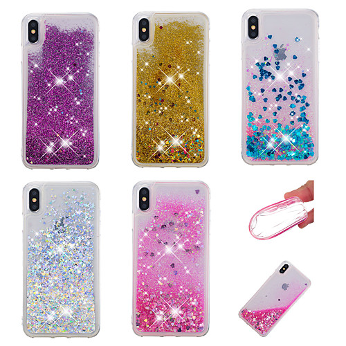 

Case For Apple iPhone XR / iPhone XS Max Glitter Shine / Flowing Liquid Back Cover Glitter Shine Soft TPU for iPhone X XS 8 8PLUS 7 7PLUS 6 6PLUS 6S 6S PLUS