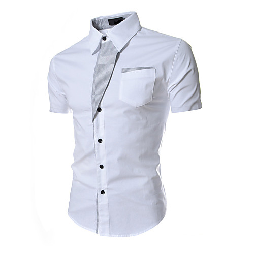 

Men's Shirt Solid Colored Short Sleeve Tops White Black Red