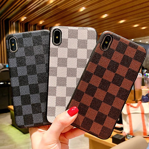 

Case For Apple iPhone XR / iPhone XS Max / iPhone X Shockproof / Pattern Back Cover Geometric Pattern Hard PU Leather