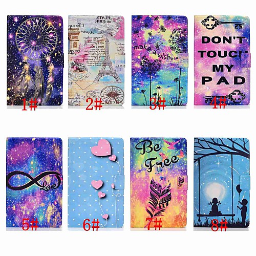 

Case For Samsung Galaxy Samsung Tab A 10.1(2019)T510 Card Holder / Shockproof / with Stand Full Body Cases sky / Cartoon / Feathers Hard PU Leather