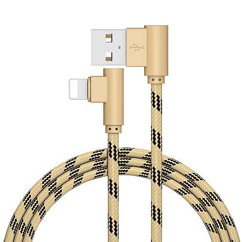

2.0m(6.5Ft) Lightning to USB Cable Braided Quick Charge Stainless steel / Zinc Alloy USB Cable for iPhone iPad