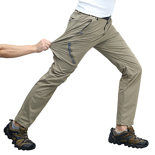 

Men's Hiking Pants Trousers Solid Color Summer Outdoor Regular Fit Quick Dry Breathable Stretchy Sweat-Wicking Elastane Elastic Waist Pants / Trousers Bottoms Dark Grey Army Green Khaki Black Camping