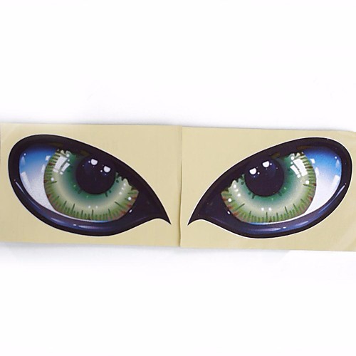 

2Pcs 3D Stereo Reflective Cat Eyes Car Sticker Creative Rearview Mirror Decal
