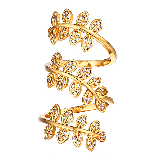 

Women Band Ring AAA Cubic Zirconia Hollow Out Silver Gold 18K Gold Plated Copper Platinum Plated Floral Theme Fashion 1pc Adjustable / Women's / Open Ring / Adjustable Ring