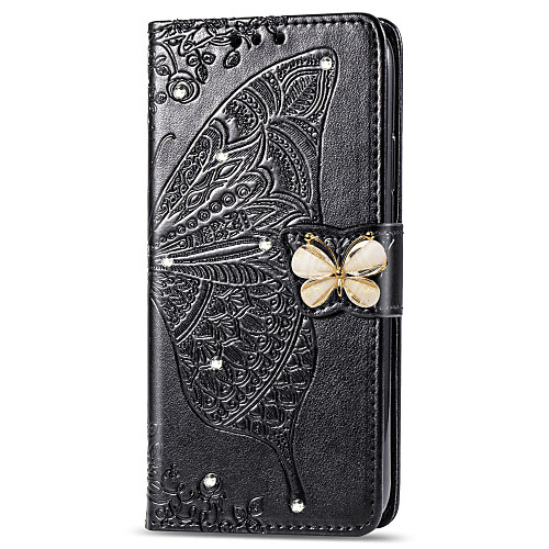 

Case For Samsung Galaxy Note 9 Wallet / Card Holder / Rhinestone Full Body Cases Butterfly / Flower Soft PU Leather