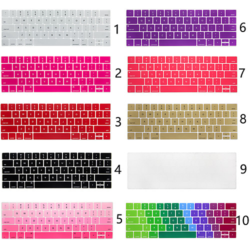 

US English Silicone Keyboard Cover Solid Color Protection Compatible With Macbook Air 11 13 15 / Retina 12 / Pro 13 15 / Retina 13 15