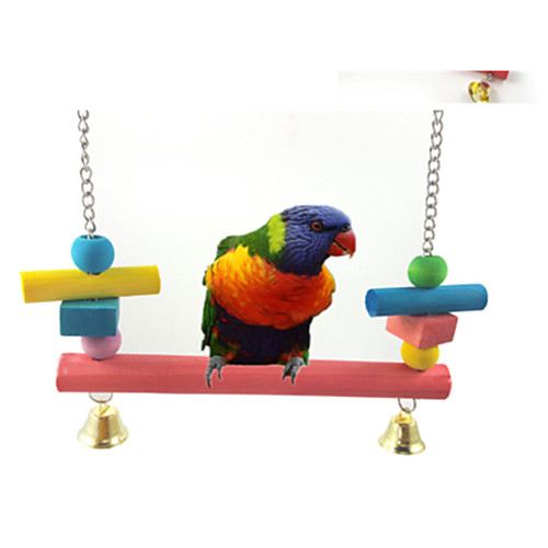 

FUN OF PETS Long Colorful Hanging Bridge with bells Cage Hanging for Birds (Random Colour)