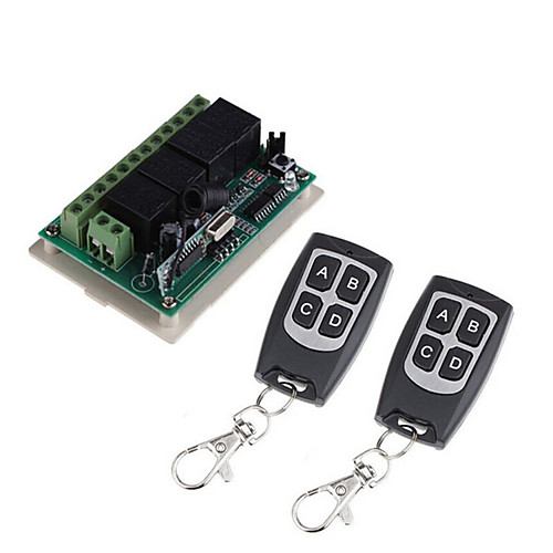 

DC12V 4CH wireless remote control switch /Learning code 4ch relay receiver /power ON/OFF waterproof remote /Momentary /Toggle/Latched can change /433mhz