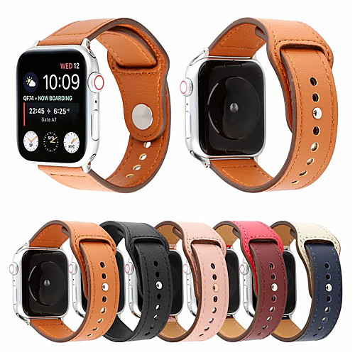 

Genuine Leather Rivet Style Watchband for Apple Watch Band Series 4 3 2 1 Bracelet Men/Women Leather Strap 44mm/40mm/38mm/42mm